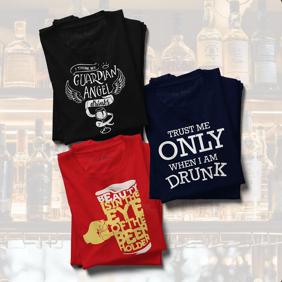 Alcohol Themed T-shirts (Beerholder, Guardian & Drunk) - Styletadka