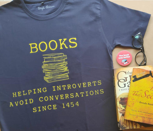 Books Introvert T-shirt - Styletadka