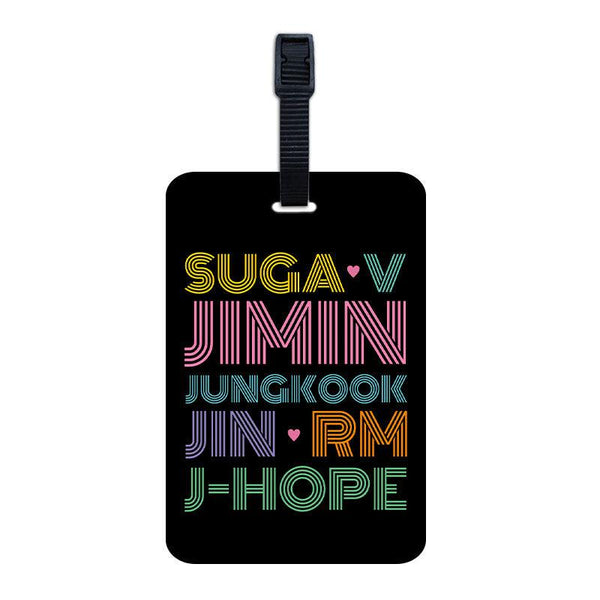 BTS Characters Names Luggage Tag - Styletadka