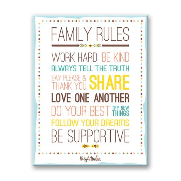 Family Rules Magnet