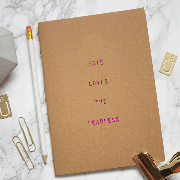 Fate Loves The Fearless Kraft Notebook