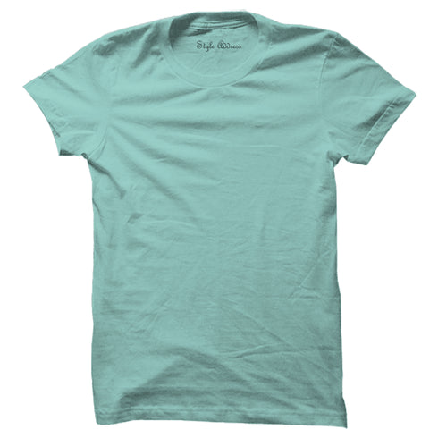 Ice Blue Plain T-shirt - Styletadka