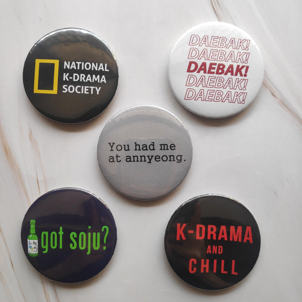 K-Drama Badges - Pack of 5 - Styletadka