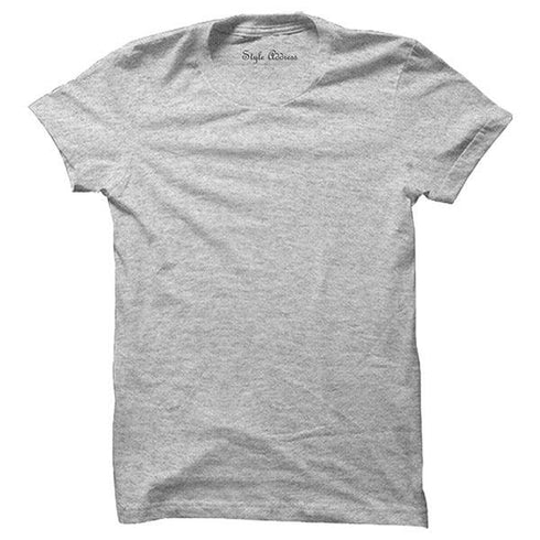 Melange Grey Plain Tee - Styletadka