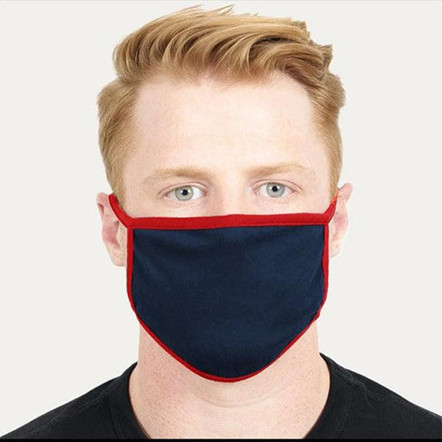 Plain Mask Set 6 (Pack of 3) - Red, Navy Blue, Grey - Styletadka