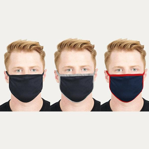 Plain Mask Set 8 (Pack of 3) - Black, Blue, Black - Styletadka