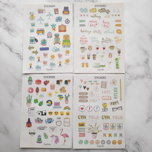 Sticker Sheets Pack of 4 - Styletadka