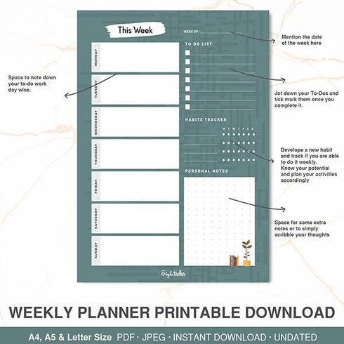 This Week - Weekly Planner Printable Download