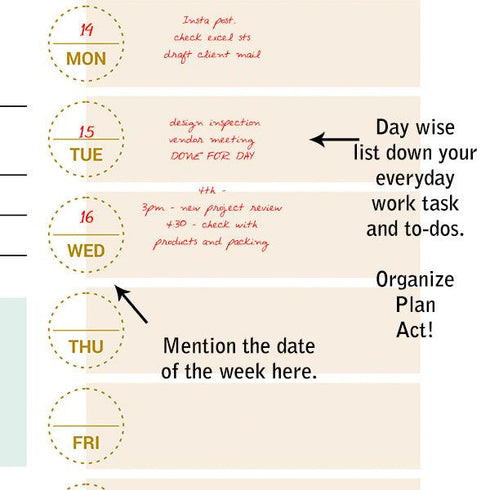 Weekly Plan of Action Memo Notepad 