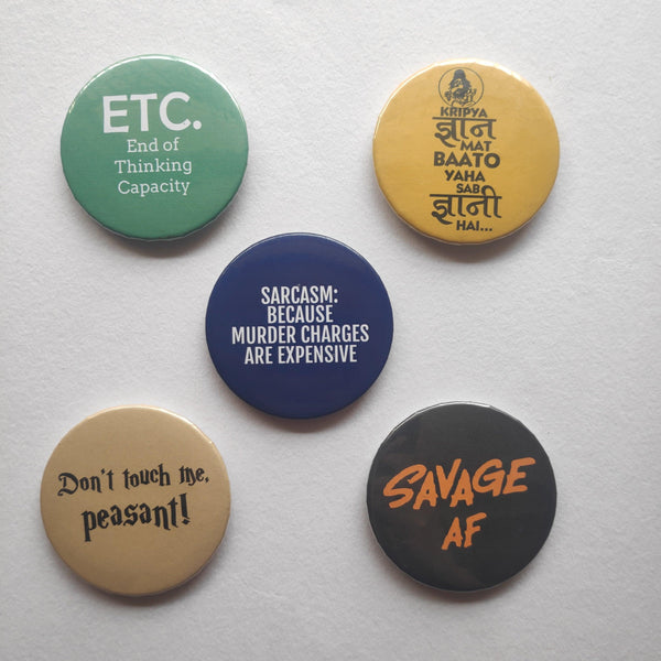 Witty Badges - Pack of 5 - Styletadka